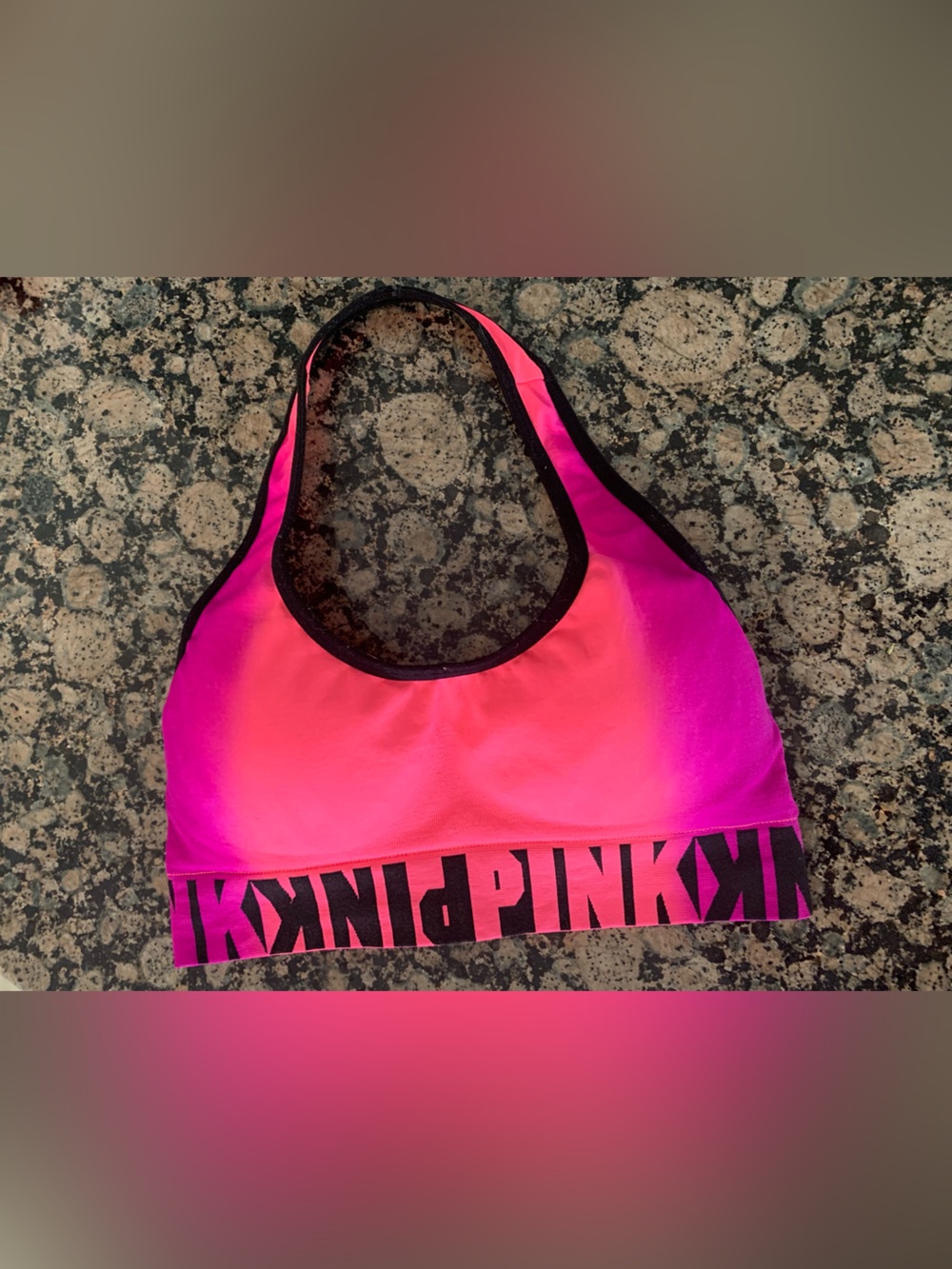 🧘🏻♀️PINK V.S Ombré Pink & Purple Lightly Lined Racerback Sports Bra